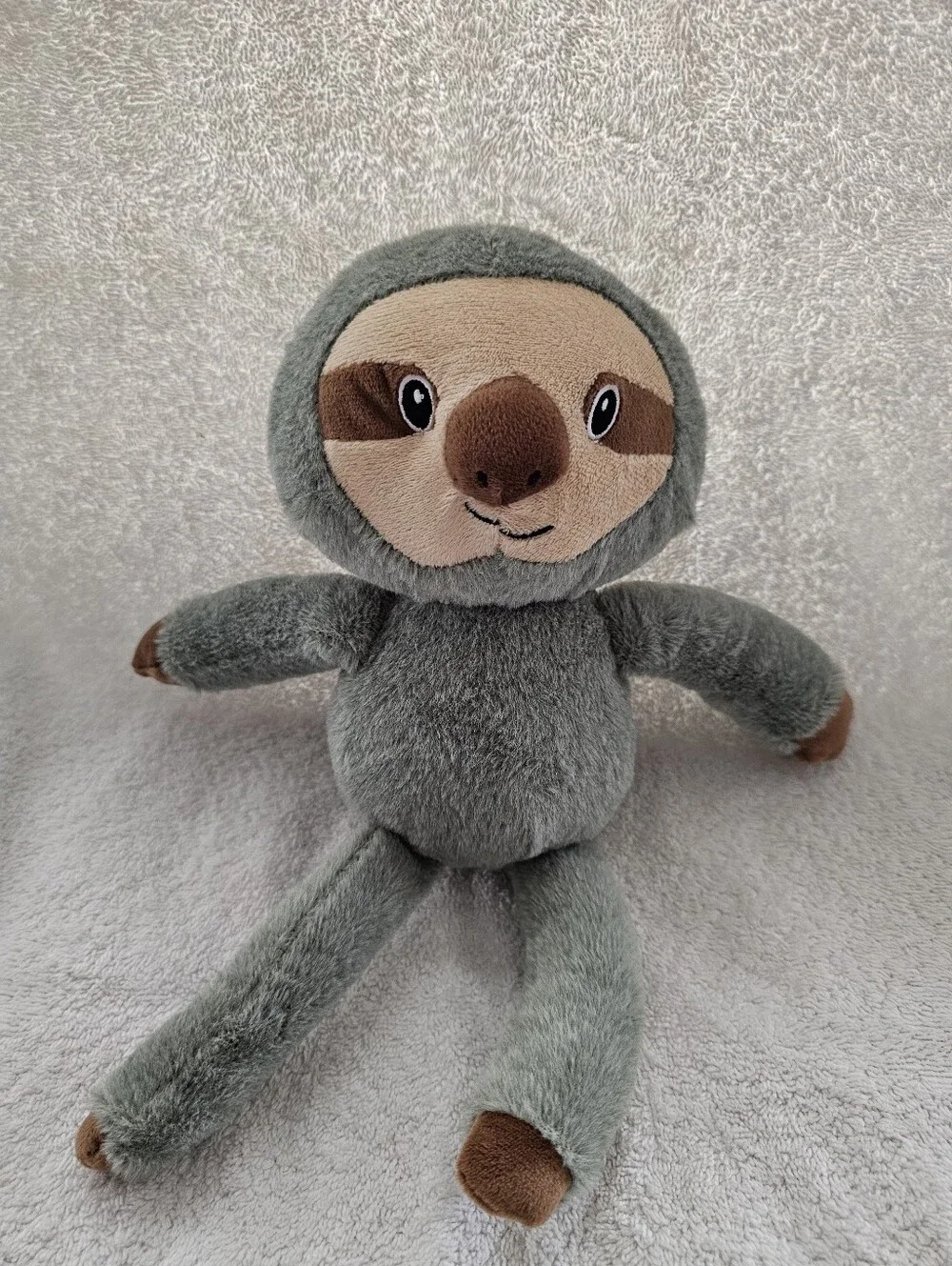 Gray Plush Sloth Stuffed Animal - Soft Kids Toy New Without Tags